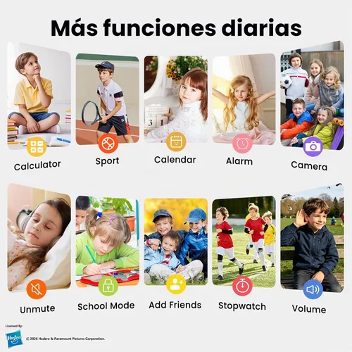 Vista 7 de Reloj de teléfono para niños 4G con tarjeta SIM, reloj inteligente para Negro