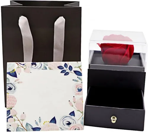 Vista 6 de MABEK Jewelry Boxes Acrylic Rose Necklace Gift Box Jewelry Box Gift Box