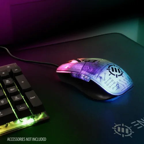 Vista 8 de ENHANCE Voltaic 2 Mouse para juegos, unisex, con cable, 7 botones programables, 7000 DPI, 13 modos de color, diseño ergonómico, USB Plug & Play