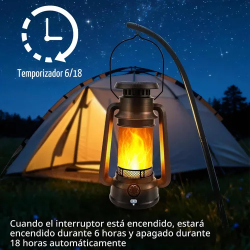 Vista 7 de Toodour Linterna solar de Halloween, paquete de 2 faroles solares vintage Bronce