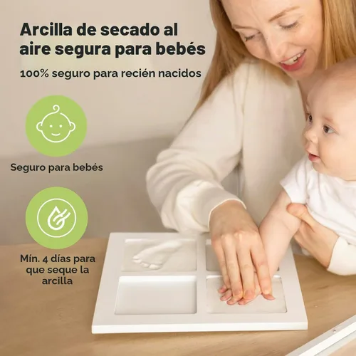 Vista 6 de KeaBabies Kit de manos y huellas para bebé, kit de huella de bebé (blanco alpino)