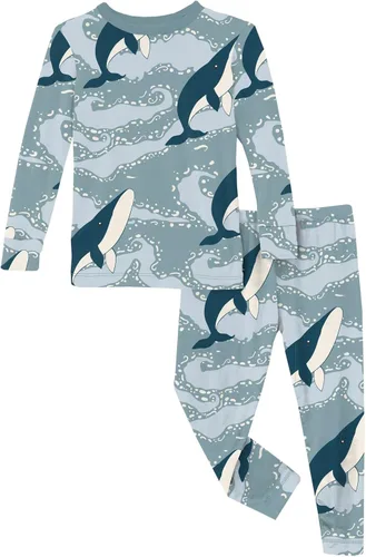 Vista 6 de KicKee Pants Conjunto de pijama de manga larga con estampado de piezas
