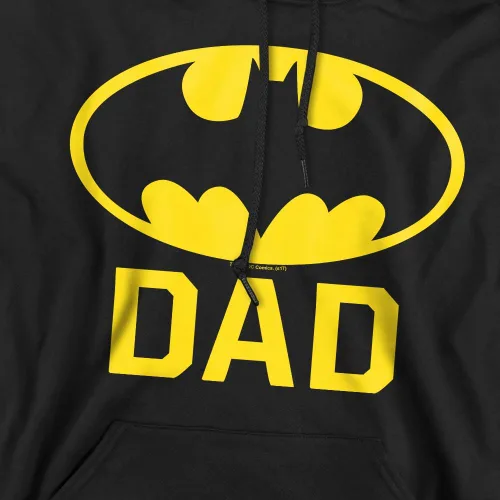 Vista 3 de Popfunk Sudadera clásica con capucha y calcomanías con logotipo clásico de Batman para padres y papás