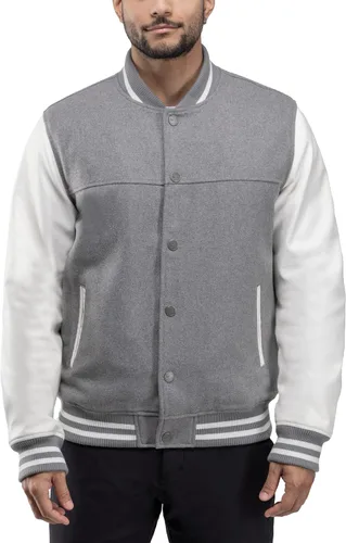 Vista 13 de X RAY Chaqueta Varsity para hombre, chaquetas casuales de béisbol Letterman para hombre Negro/Negro - 83006