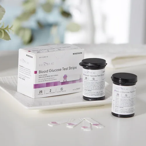 Vista 6 de McKesson Quintet AC Tiras de prueba de glucosa en sangre - Codificación automática, tiras de electrodos nobles, para autoprueba y pruebas