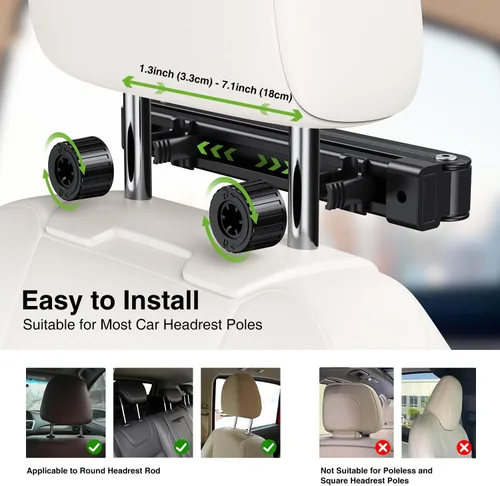 Vista 12 de elitehood Soporte compacto para tableta para reposacabezas de coche