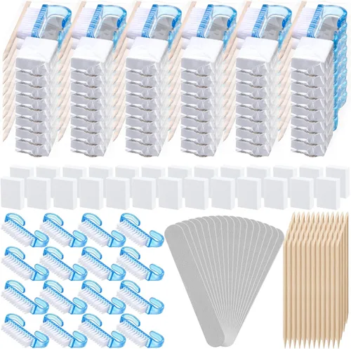 Vista 10 de 100 juegos 4 en 1 kit de manicura desechable a granel, negro