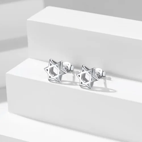 Vista 8 de Silvora Aretes de plata de ley con estrella de DavidOjo de Horus para mujeres, adolescentes y niñas, delicado embalaje de regalo
