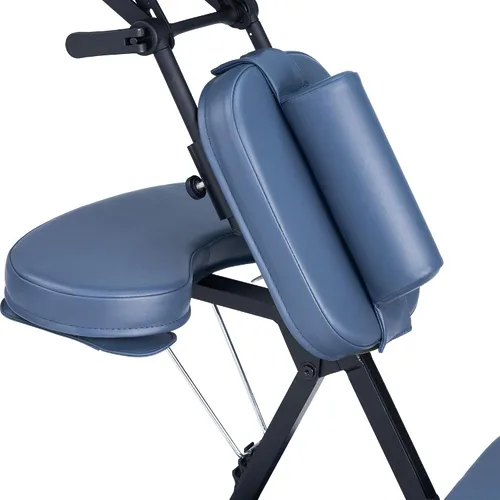 Vista 3 de Master Massage - Silla de masaje portátil profesional ligera plegable de aluminio ajustable con funda de transporte con ruedas, aluminio, azul