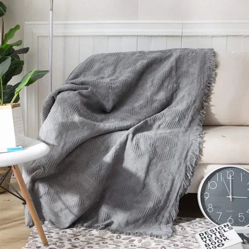 Vista 10 de SVIO-SOFACOVER - Manta de algodón con flecos para sofá, funda rústica de punto, reversible, 53.9 x 72.0 in