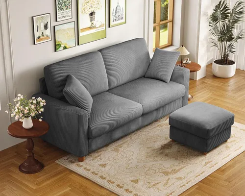 Vista 10 de Kidirect Silla de acento extragrande de 35.5 pulgadas, sillas de sala de montaje fácil, silla de lectura de pana para dormitorio, sillas de acento