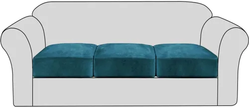 Vista 15 de Fundas de cojín elásticas de terciopelo para sofá, fundas de cojín de felpa suave, protector de muebles, funda de cojín antideslizante con parte