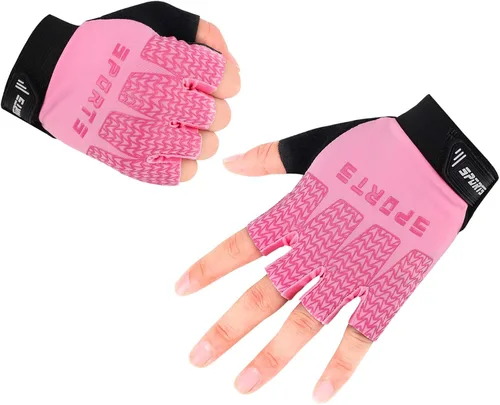 Vista 2 de Accmor Guantes deportivos para niños, guantes de medio dedo, guantes de ciclismo para niños y niñas, guantes de pesca para niños, guantes de pesca