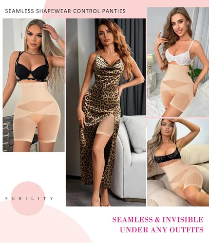Vista 5 de Nebility Entrenador de cintura alta con control de abdomen para mujer