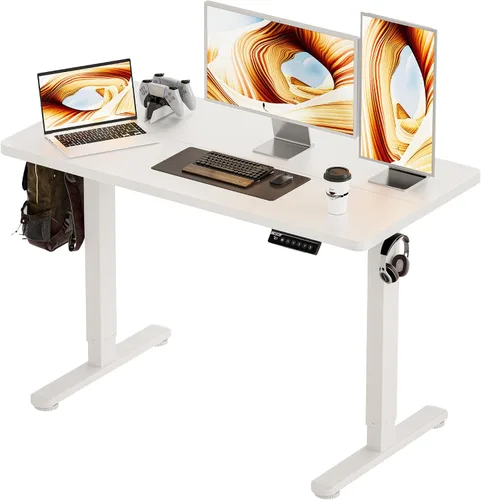 Vista 28 de BIZUM - Escritorio de pie eléctrico de 40x24 pulgadas con ajuste de altura y configuraciones de memoria, escritorio ergonómico para sentarse o estar
