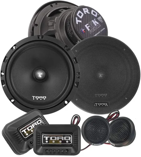 Vista 10 de Toro Audio F6 - Altavoces coaxiales de 3 vías para automóvil de 6.5 pulgadas Par de alta eficiencia de 120 W pico/60 W RMS, tweeters de 0.512 in