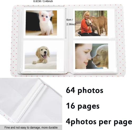 Vista 4 de BigTrend - Álbum de películas de papel fotográfico de 2 x 3 pulgadas para cámara Fujifilm Instax Mini, Polaroid Snap, Z2300, cámaras instantáneas