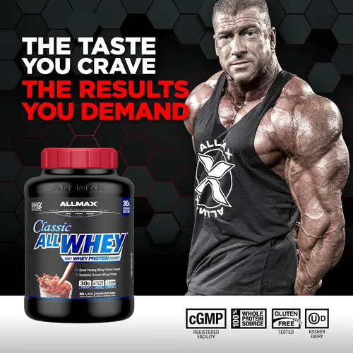 Vista 2 de ALLMAX AllWhey Classic - Proteína de suero en polvo, chocolate, 2 libras Supports Lean Muscle Growth, Enhances Recovery, 30g Whey Protein, Gluten