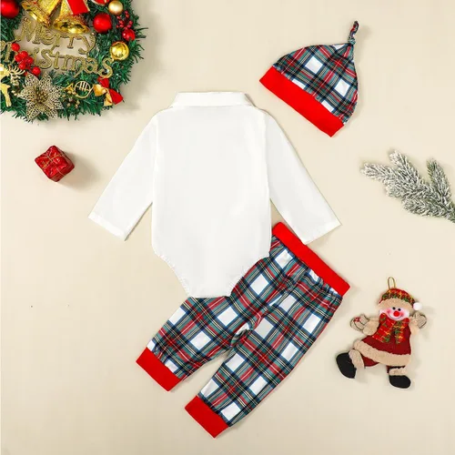 Vista 3 de Traje de Navidad para bebé niño, ropa de Navidad para recién nacido, body a