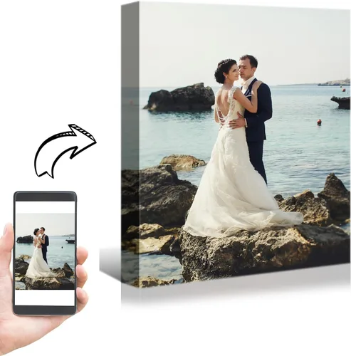 Vista 19 de YONICA Imagen en lienzo personalizada de tus fotos, impresión artística de pared personalizada de 16 x 24 pulgadas para decoración del hogar, lienzo