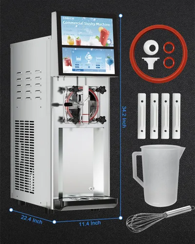 Vista 5 de Máquina de granizado comercial de 18 minutos, primer lote de 3.2 galones de capacidad, máquina de margarita 4-6.6 galones por hora, máquina