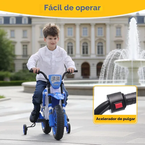 Vista 6 de TOBBI Motocicleta Dirt Bike para Niños de 12V Motocicletas Eléctricas Juguetes de Montar a Batería Motocross Todoterreno para Niños y Niñas de 3+