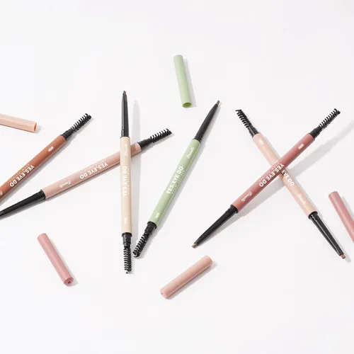 Vista 7 de Auburn - Lápiz de cejas con cepillo, lápiz de cejas rojo para mujer, ultra preciso, lápiz de cejas Aubrun impermeable, crea cejas tupidas esponjosas