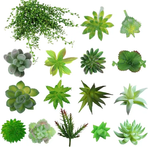 Vista 8 de Zhiheng Plantas suculentas artificiales surtidas (mutil)