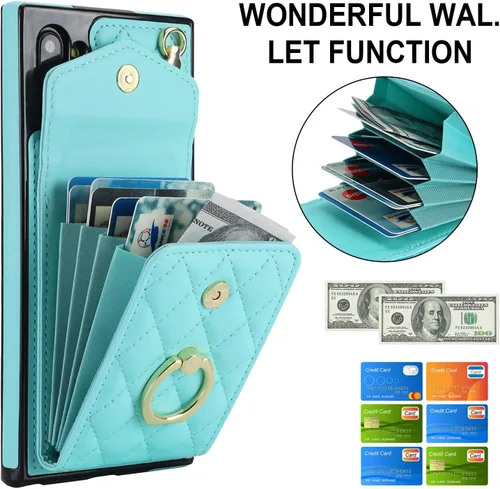 Vista 3 de Asuwish Funda de teléfono para Samsung Galaxy Note 10 5G con protector de pantalla de vidrio templado y correa para la muñeca, anillo con bloqueo