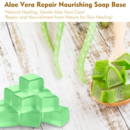 Vista 2 de EDSRDRUS Base de jabón aromática de 1 libra hecha a mano con aloe vera y aceite de coco, base de jabón hidratante para derretir y verter