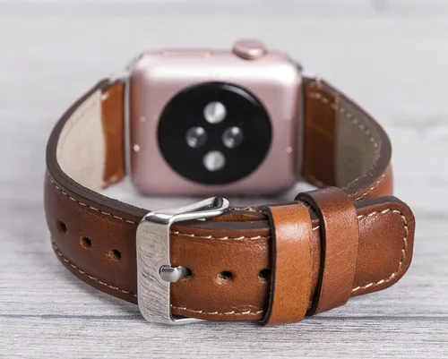 Vista 4 de Correa de cuero genuino para Apple Watch Series 1-11 y SE 1-3 y Ultra 1-3