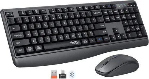 Vista 12 de MEETION Nuevo teclado y ratón inalámbrico, combo de teclado y ratón para computadora, ratón de 3 DPI ajustable, teclado inalámbrico de tamaño Negro