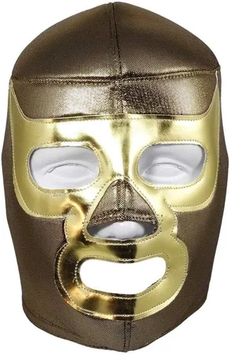 Vista 3 de RAMSES Máscara de lucha libre de lucha libre (PRO - Ajuste) para disfraz de Make It Count Gold
