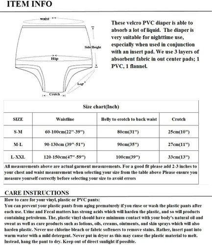 Vista 5 de Haian ABDL Pañales de PVC AIO para incontinencia para adultos (M-L, azul bebé)