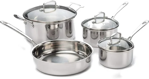 Vista 2 de ExcelSteel Juego de utensilios de cocina de tres capas, 14 x 10 x 7.2
