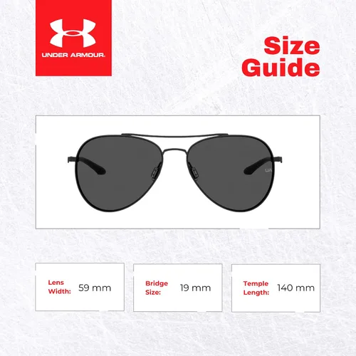 Vista 3 de Under Armour Instinct UA0007 G S 0003 IR 2.244 in negro mate gris aviador gafas de sol para hombre + paquete con diseñador iWear de cortesía 57