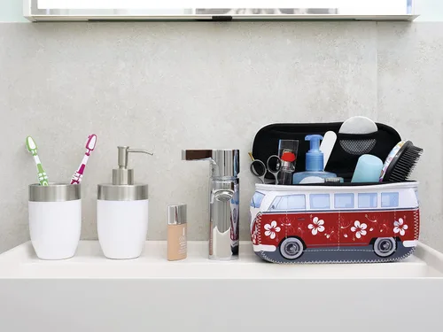 Vista 7 de BRISA VW Collection – Volkswagen Bolsa universal de neopreno para maquillaje, cosméticos, artículos de tocador para farmacia de viaje, en diseño