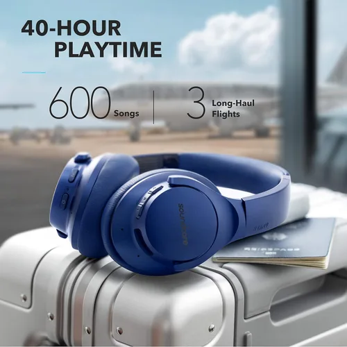 Vista 5 de Soundcore Anker Life Q20 Auriculares híbridos con cancelación activa de ruido (azul)