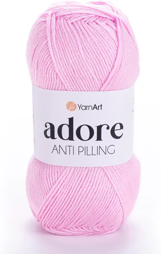 Vista 18 de 1 madeja YarnArt Adore, hilo antipilling, 100% acrílico antipilling, 100 g (3.5 oz), 280 m (306 yd), 3: Light-DK, Verde bebé - 358