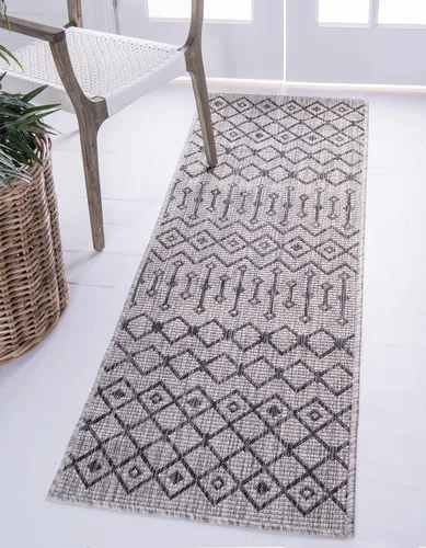 Vista 83 de Unique Loom Outdoor Trellis Collection - Alfombra de área con diseño de enrejado tribal (2 pies 2 pulgadas x 3 pies 1 pulgada, ovalada, azul/marfil)