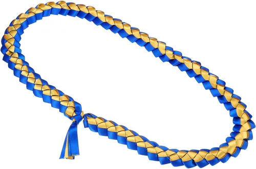Vista 3 de PATIKIL Leis de graduación de 47 pulgadas, 1 cinta de graduación Leis para dinero de graduación, clase Leis, color brillante, bricolaje para Azul