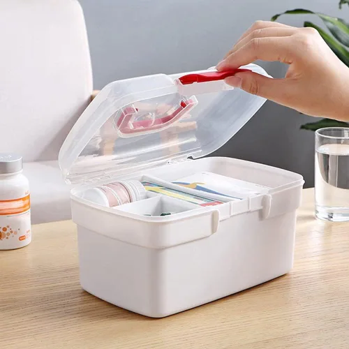 Vista 8 de Eforcase Organizador de almacenamiento – Caja de plástico para primeros auxilios – Kit de emergencia familiar organizador de almacenamiento