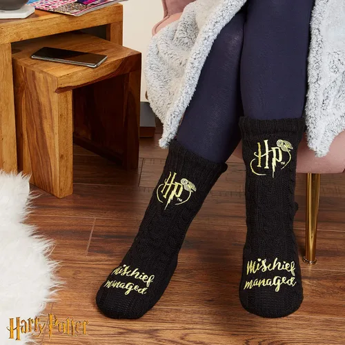 Vista 7 de Harry Potter Slipper Socks, Women Knitted Fluffy Socks, Xmas Stocking Fillers