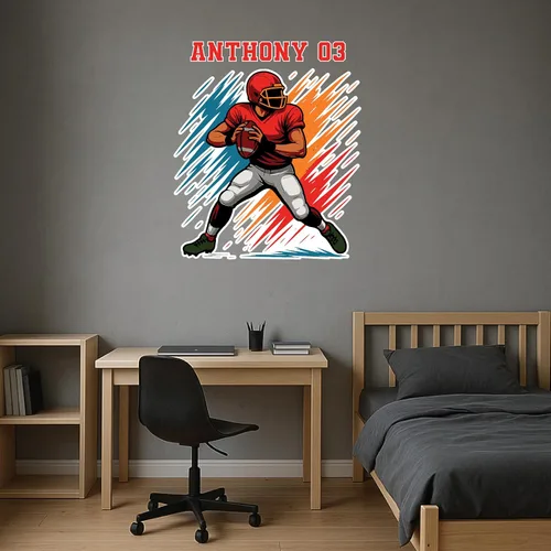 Vista 2 de Decoración de sala de fútbol para niños - Elegantes calcomanías deportivas y calcomanías de fútbol para dormitorios de niños, selección de regalo