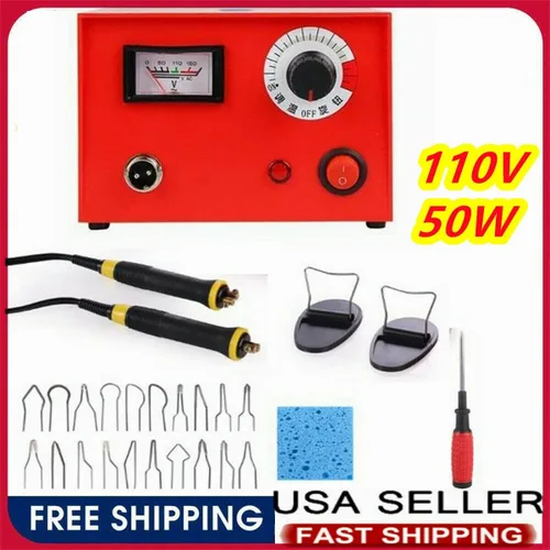 Vista 17 de ele ELEOPTION Kit de herramientas de manualidades de doble boca para pirografía de 110 V, kit de máquina de pirografía láser multifunción con 2