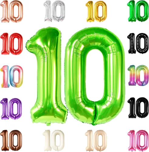 Vista 19 de KatchOn Globo negro del número 10 de 40 pulgadas para decoraciones
