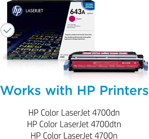 Vista 2 de HP Cartucho de tóner magenta 643A Funciona color LaserJet 4700 Series Q5953A