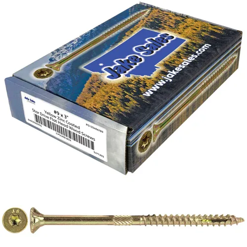 Vista 82 de 8 x 1 revestimiento exterior recubierto de bronce, tornillo de madera multiusos compatible con ACQ, cabeza plana Torx/Star Drive de 1 libra, 288