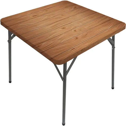 Vista 31 de Mesa cuadrada de tablones de madera, impresión de textura de tablones de madera, borde elástico, adecuada para catering y cocina, apta para mesa