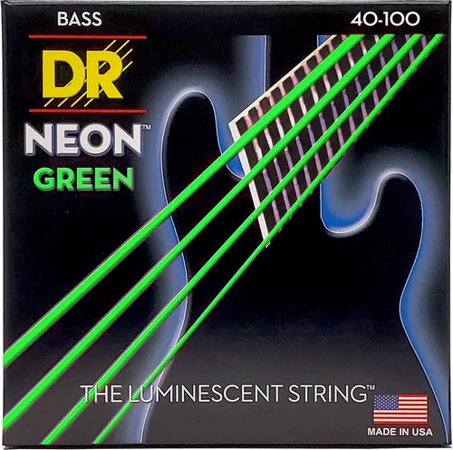 Vista 2 de DR Strings Cuerdas de Bajo de Guitarra Neón de Alta Definición (NGB-40)